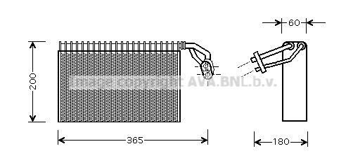 AVA QUALITY COOLING Iztvaikotājs, Gaisa kondicionēšanas sistēma MSV317